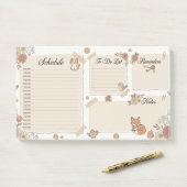 Whimsical dier & bloemendagplanner post-it® notes (Op bureau)