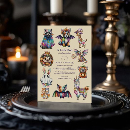 Whimsical Dieren Halloween Kaart
