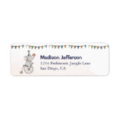 Whimsical dieren olifant circus adres etiket (Voorkant)