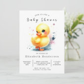Whimsical Digital Duck Baby shower Kaart (Staand voorkant)