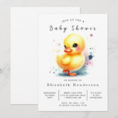 Whimsical Digital Duck Baby shower Kaart (Voorkant / Achterkant)