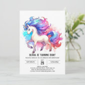 Whimsical Digital Horse Verjaardag Kaart (Staand voorkant)
