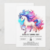 Whimsical Digital Horse Verjaardag Kaart (Voorkant / Achterkant)