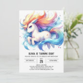 Whimsical Digital Horse Verjaardag Kaart (Staand voorkant)