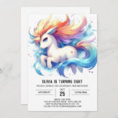 Whimsical Digital Horse Verjaardag Kaart (Voorkant / Achterkant)