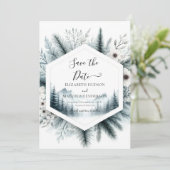 Whimsical Digital Mountain Wedding Save The Date (Staand voorkant)