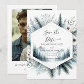 Whimsical Digital Mountain Wedding Save The Date (Voorkant / Achterkant)