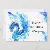 Whimsical digitale draak verjaardag kaart (Voorkant)