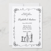 Whimsical diner bruiloft kaart (Voorkant)