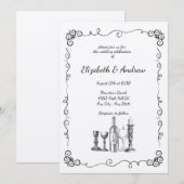 Whimsical diner bruiloft kaart (Voorkant / Achterkant)