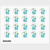 Whimsical Dinosaur Birthday Party Ronde Sticker (Vel)