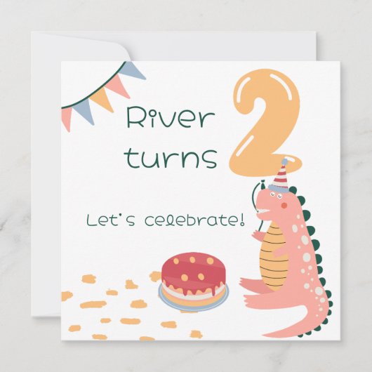 Whimsical Dinosaur verjaardag piñata 2 Kaart (Voorkant)