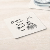 Whimsical Disco Ball New Year's Eve Party Kartonnen Onderzetters (Schuin)