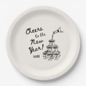 Whimsical Disco Ball New Year's Eve Party Papieren Bordje (Voorkant)