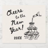 Whimsical Disco Ball New Year's Eve Party Sparkling Wijnetiket (Enkel label)