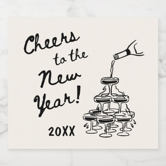 Whimsical Disco Ball New Year's Eve Party Sparkling Wijnetiket (Enkel label)