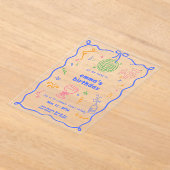 Whimsical Disco Verjaardagskleur Acryl Uitnodigingen (Laagn)