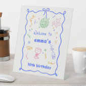 Whimsical Disco Verjaardagskleur Reclamebord Met Voetstuk (Insitu)