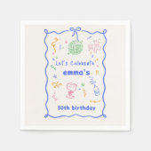 Whimsical Disco Verjaardagskleur Servet (Voorkant)