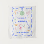 Whimsical Disco Verjaardagskleur Wandkleed (Voorkant)