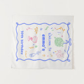 Whimsical Disco Verjaardagskleur Wandkleed (Voorkant (horizontaal))