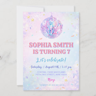 Whimsical Disco Voor Meisjes Verjaardagsfeestje Kaart