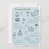 Whimsical Doddle Riviervaart Bachelorette Weekend Kaart (Achterkant)