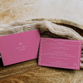 Whimsical doedel roze bruiloft details Kaart