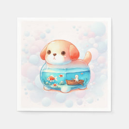 Whimsical Dog Adventure Verjaardag Servet