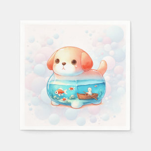 Whimsical Dog Adventure Verjaardag Servet