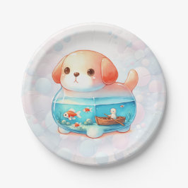 Whimsical Dog Adventure Verjaardagspapier Bord