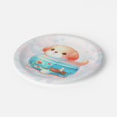 Whimsical Dog Adventure Verjaardagspapier Bord (Gekanteld)