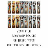 Whimsical Dog Afbeeldingen DIY Decoupage Bladwijze Tissuepapier