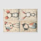 Whimsical Dog, Cat, Mouse & Bunny DS1L Découpage Tissuepapier (Voorkant)