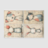 Whimsical Dog, Cat, Mouse & Bunny DS1R decoupage Tissuepapier (Voorkant)