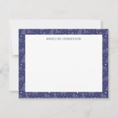 Whimsical Dog Constellations Donkerblauw Monogram Notitiekaartje (Voorkant)