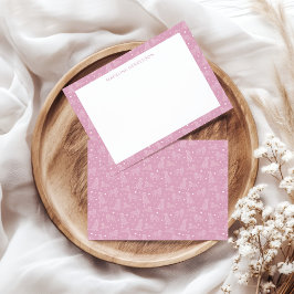 Whimsical Dog Constellations Lichtroze Monogram Notitiekaartje