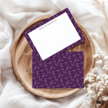 Whimsical Dog Constellations Plum Paarse Monogram