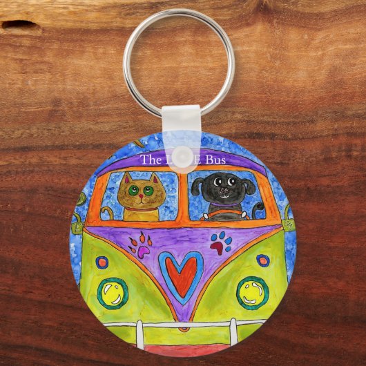 Whimsical Dog en Cat Sleutelhanger (Voorkant)