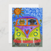 Whimsical Dog en Cat Wenskaart Kaart (Voorkant / Achterkant)