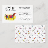 Whimsical Dog Grooming Afspraak Herinnering Kaart Visitekaartje (Voorkant / Achterkant)