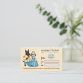 Whimsical Dog Grooming Appointment Reminder Card Visitekaartje (Staand voorkant)