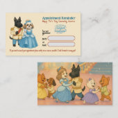 Whimsical Dog Grooming Appointment Reminder Card Visitekaartje (Voorkant / Achterkant)