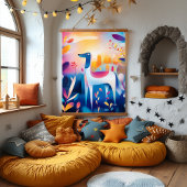 Whimsical Dog in de Natuur Hangend Wandkleed