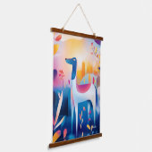 Whimsical Dog in de Natuur Hangend Wandkleed (Gebogen)