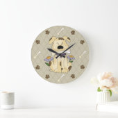 Whimsical Dog met Bone Wall Clock Grote Klok (Huis)