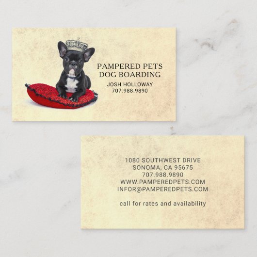 Whimsical Dog Pet Boarding Daycare Kennel Visitekaartje (Voorkant / Achterkant)
