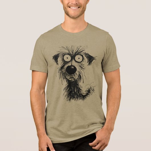 Whimsical Dog Sketch Tri-Blend T-shirt (Voorkant)