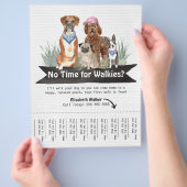 Whimsical Dog Walker Flyer met Waterverf honden (Hand)