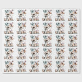 Whimsical Dog Watercolor Birthday Invitation Cadeaupapier (Vlak)